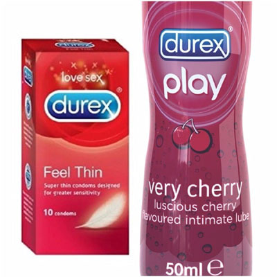 Durex 10s condoms Cherry Play Lube Assorted pack of 2