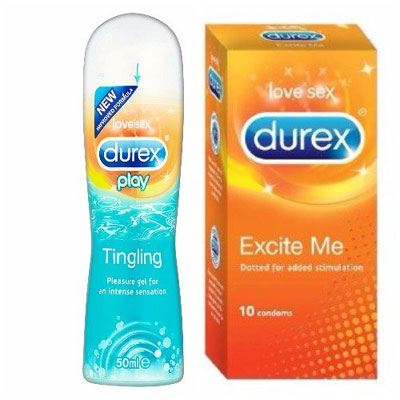 Durex Condom Excite Me 10s pack with 50ml Tingling gel