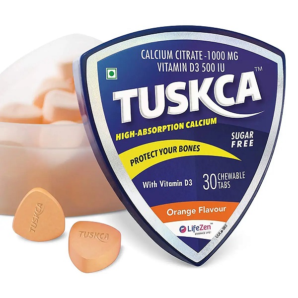 Tuskca Orange Flavour Chewable 30 Tablets Pack Of  2