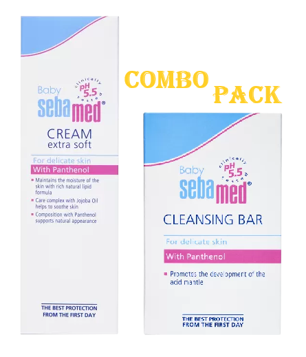 Sebamed Baby Cream Extra Soft 50ml With Baby Cleansing Soap 100gm Combo 