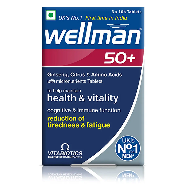 Wellman 50+ Health Supplement for Men 30 Tablets