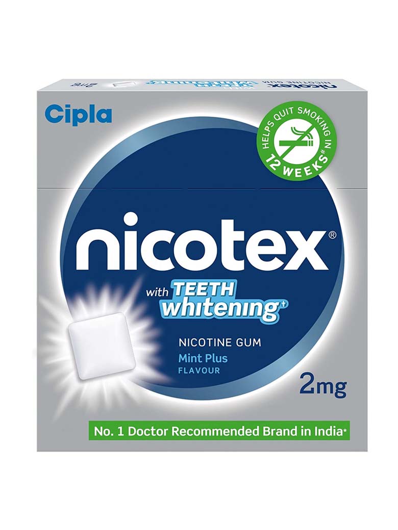 Nicotex 2mg TEETH whitening Gum pack of 10