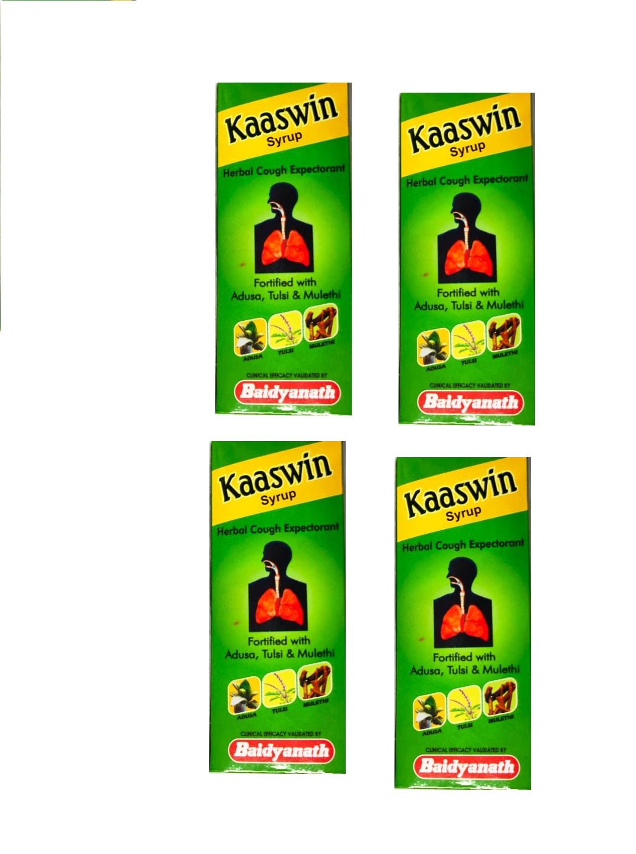 Baidyanath Kaaswin Syrup Herbal Cough Expectorant 100 ml Pack Of 4