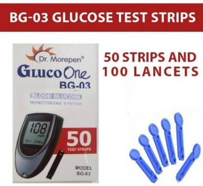 Dr Morepen 50 Glucometer STRIPS plus 100 LANCETS