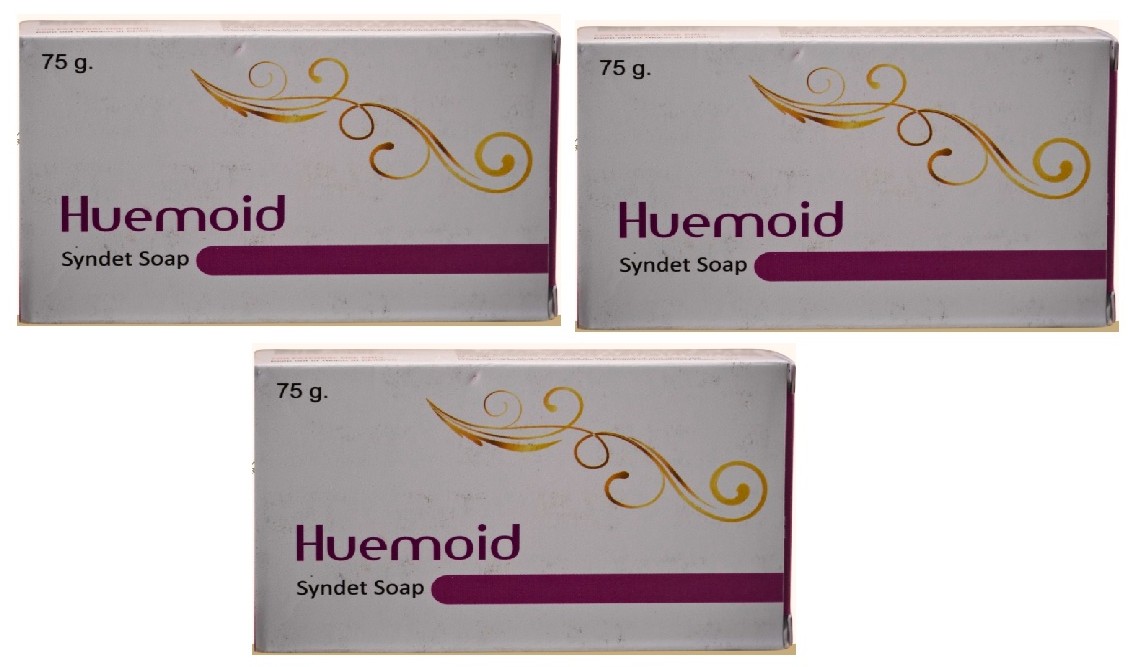 Huemoid Syndet Bar,75g,packof 3