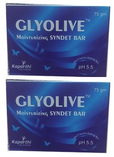 Glyolive soap 75gm  pack of 2