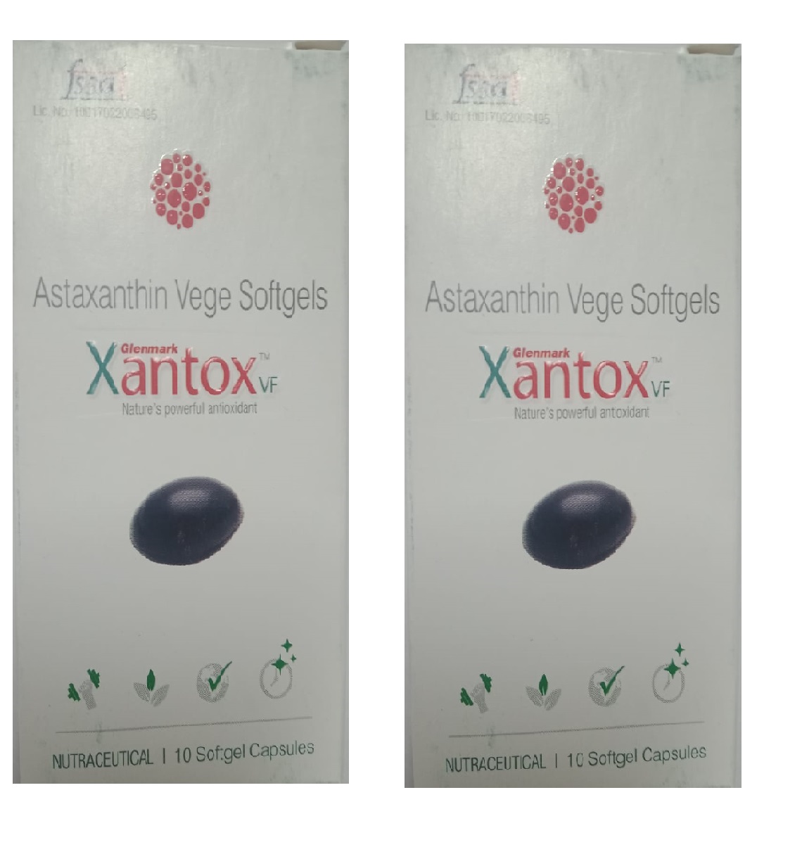 Glenmark Xantox VF Sunscreen Antioxident Supplement for Skin -10 Caps Pack Of 2