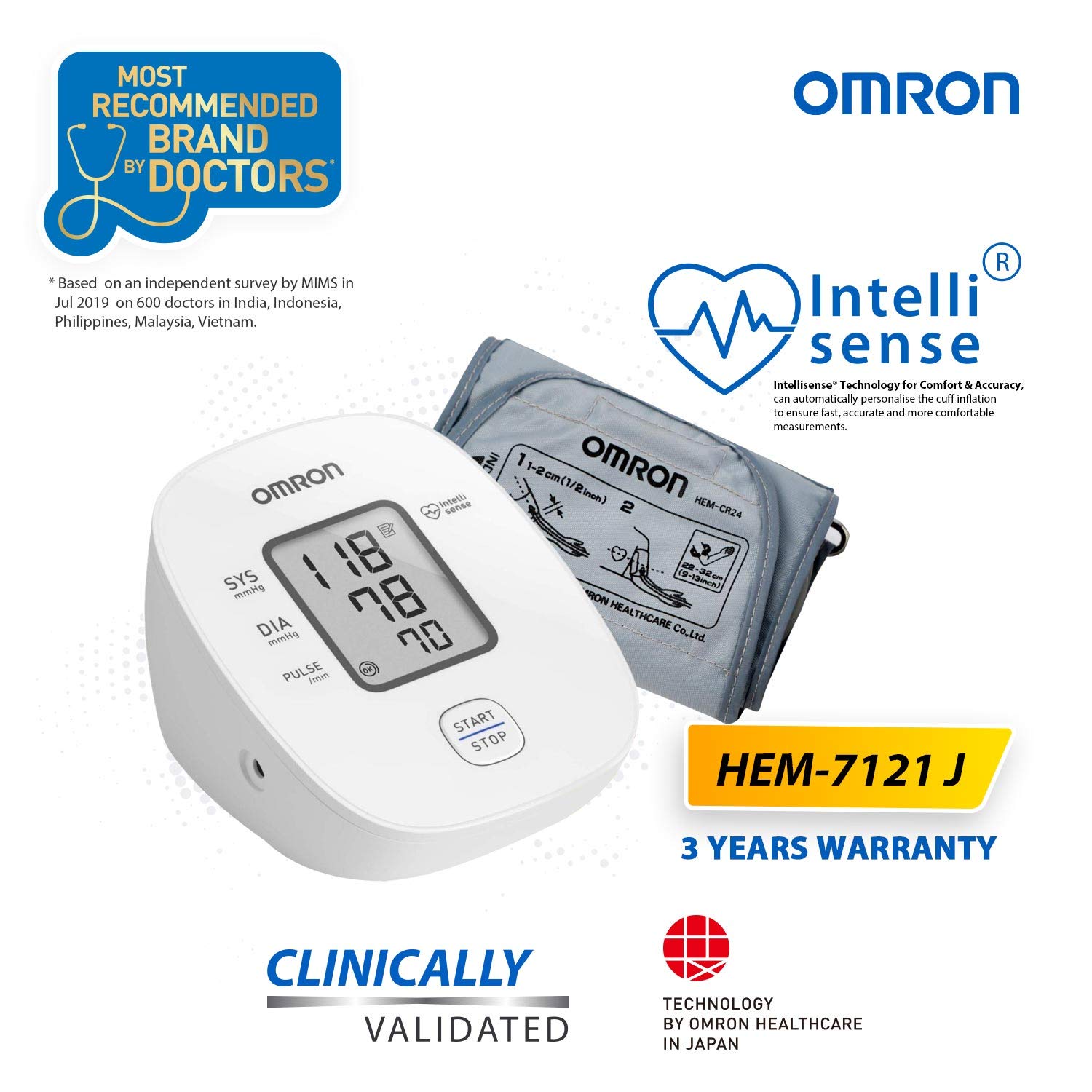 OMRON BP MONITOR HEM-7121J