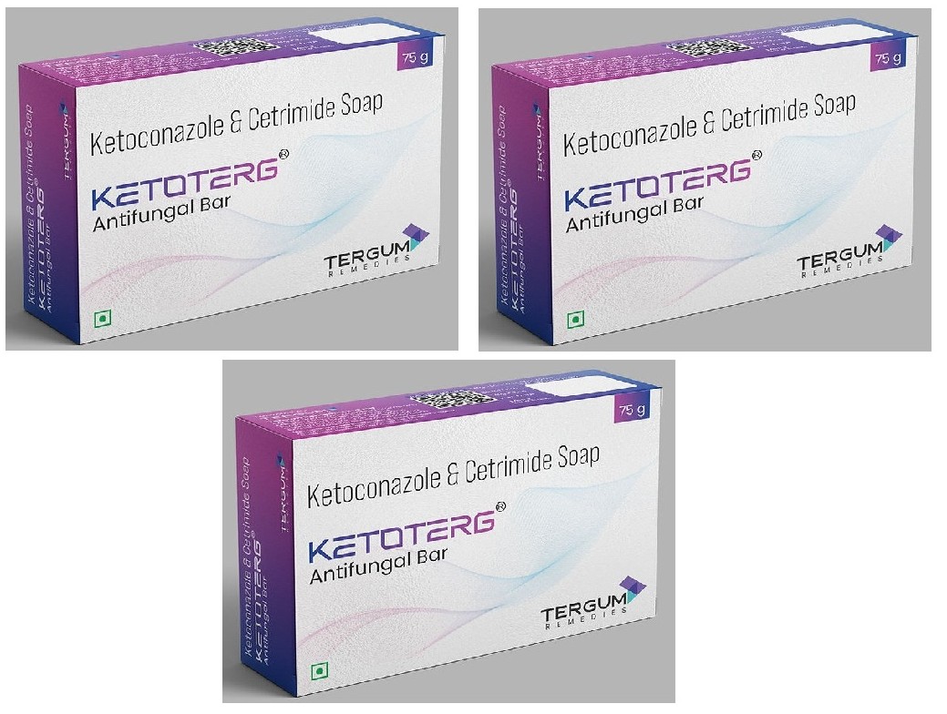 KETOTERG Anti Fungal Bar,75g,packof 3