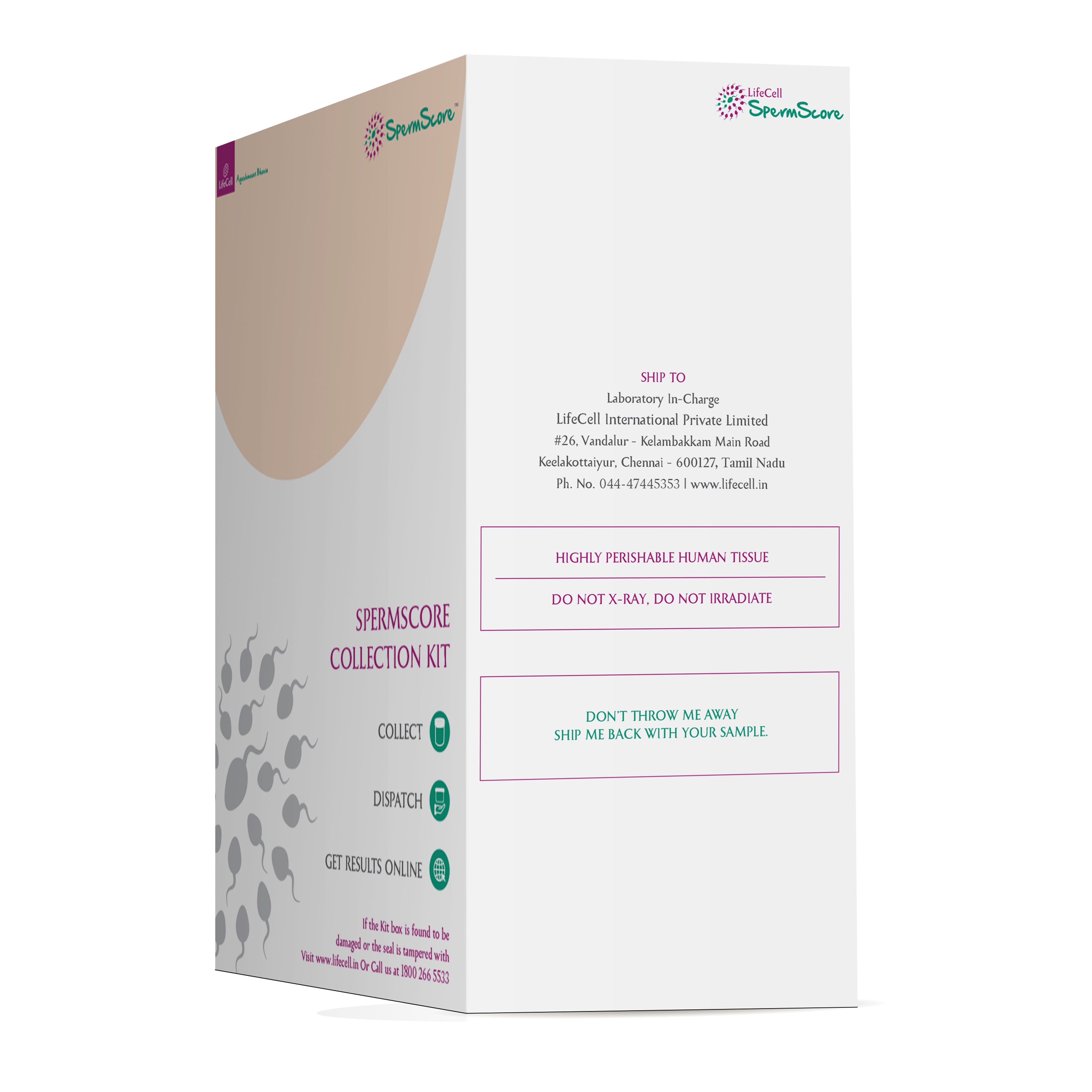 LifeCell SpermScore  At-home self collection test for fertility check