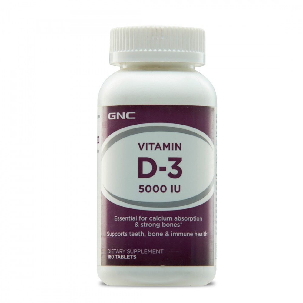 GNC Vitamin D-3 5000 IU - 180 Tablets