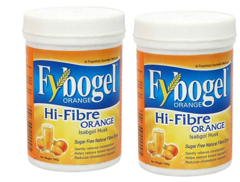 Fybogel Hi-Fibre Isabgol Husk Orange Flavour Powder 100gm Pack Of 2