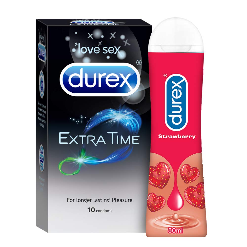Durex Strawberry 50ml, Extra Time 10s 1pcs  Combo