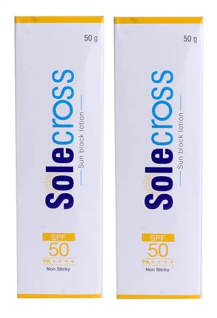 Solecross SPF 50 Sun Block Lotion 50gm Pack Of 2