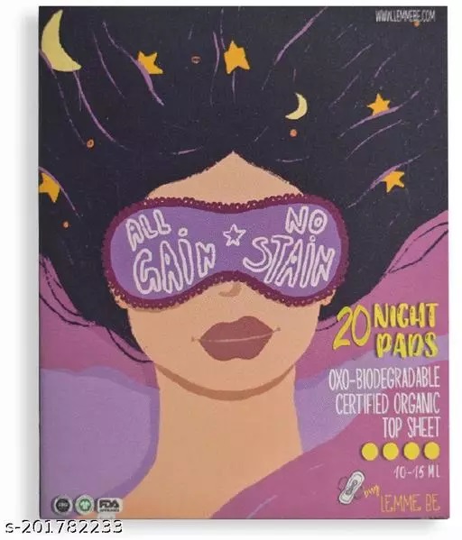 Lemme Be All Gain No Stain Night Sanitary Pads - 20 ea