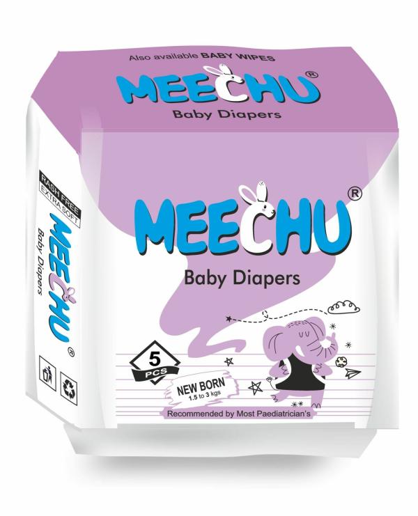 MEECHU Taped Diaper - XS/ New Born [1.5-3 kgs] 