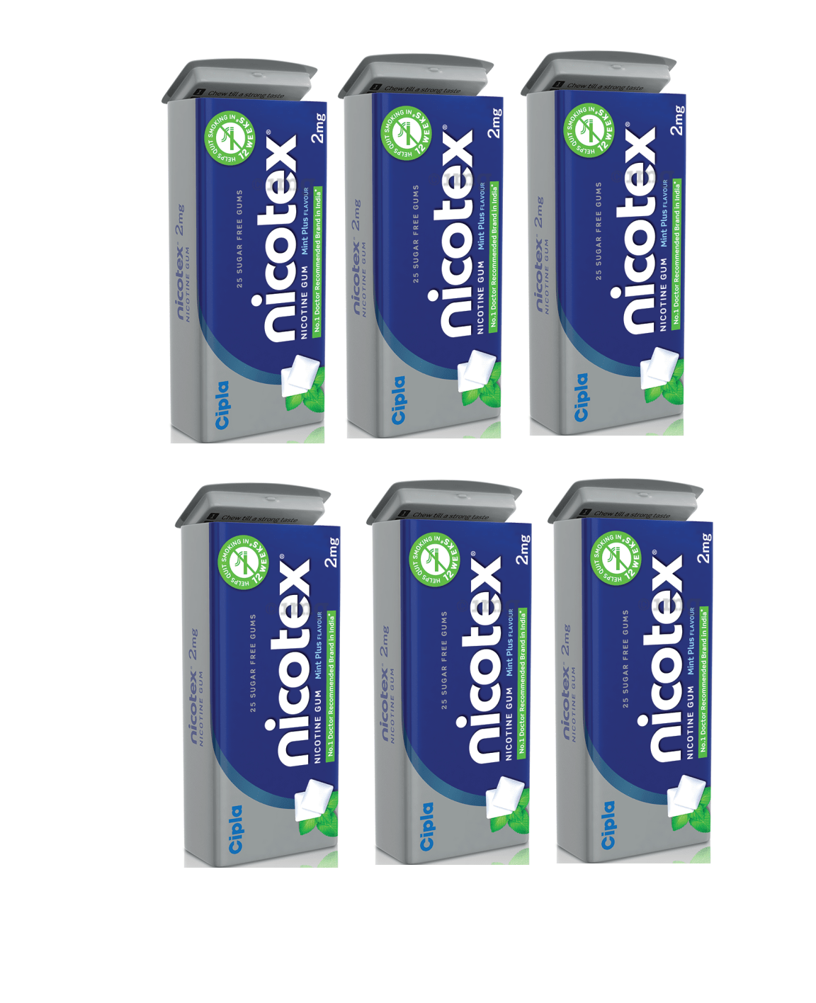 Nicotex Tin Mint Plus Flavour Pack Of  6
