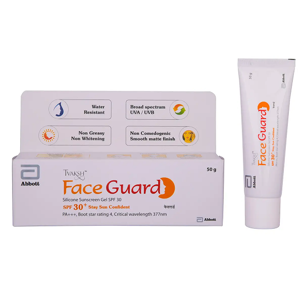 Tvaksh Face Guard SPF 30,Plus Silicone Sunscreen Gel 50gm