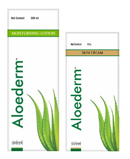 Aloederm Moisturising Lotion - 200ml With Skin Cream - 50gm Combo 