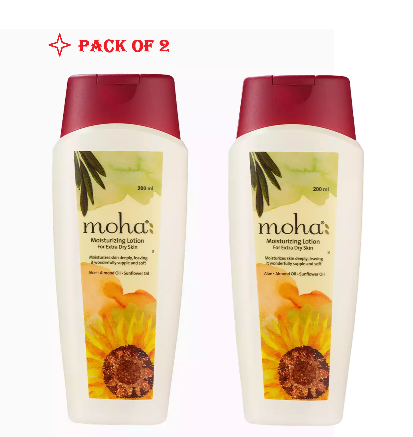 Moha Moisturizing Lotion for Dry Skin pack of 2