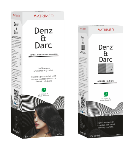 Denz And Darc Herbal Shampoo 200ml With Hair Oil 100ml Combo 