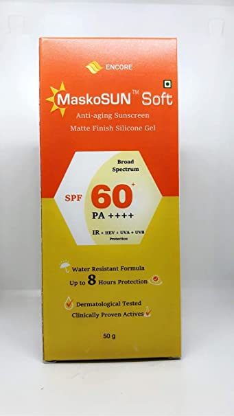MASKOSUN SOFT MATTE FINISH SILICON GEL SPF 60PA  50GM