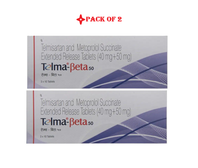 Telma Beta 50 Tablet 10s  PACK OF 2 