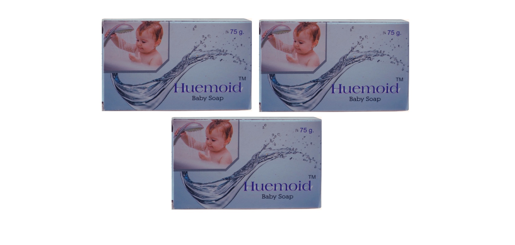 Huemoid Baby Soap,75g,packof 3