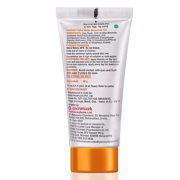 La Shield Fisico SPF 50+ & PA+++ Matte Sunscreen Gel 50gm