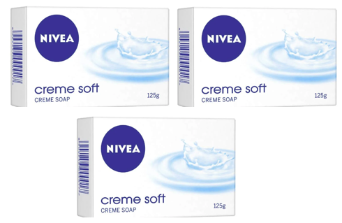 NIVEA CREAME SOFT CREAME SOAP 125G PACK OF 3