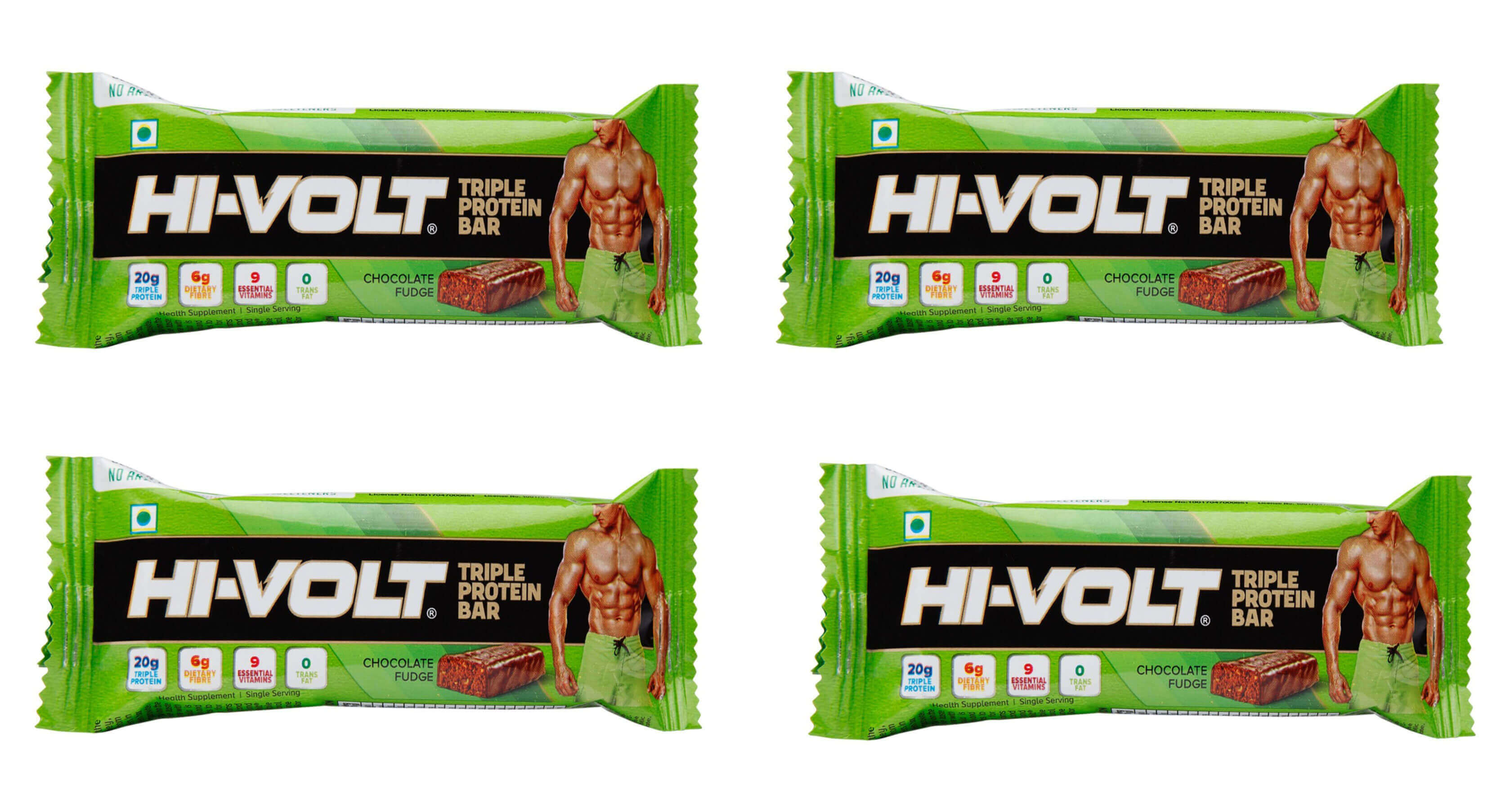 HI VOLT Triple Protein Bar Chocolate  Fudge  50gm Buy 4 Get 4 Free