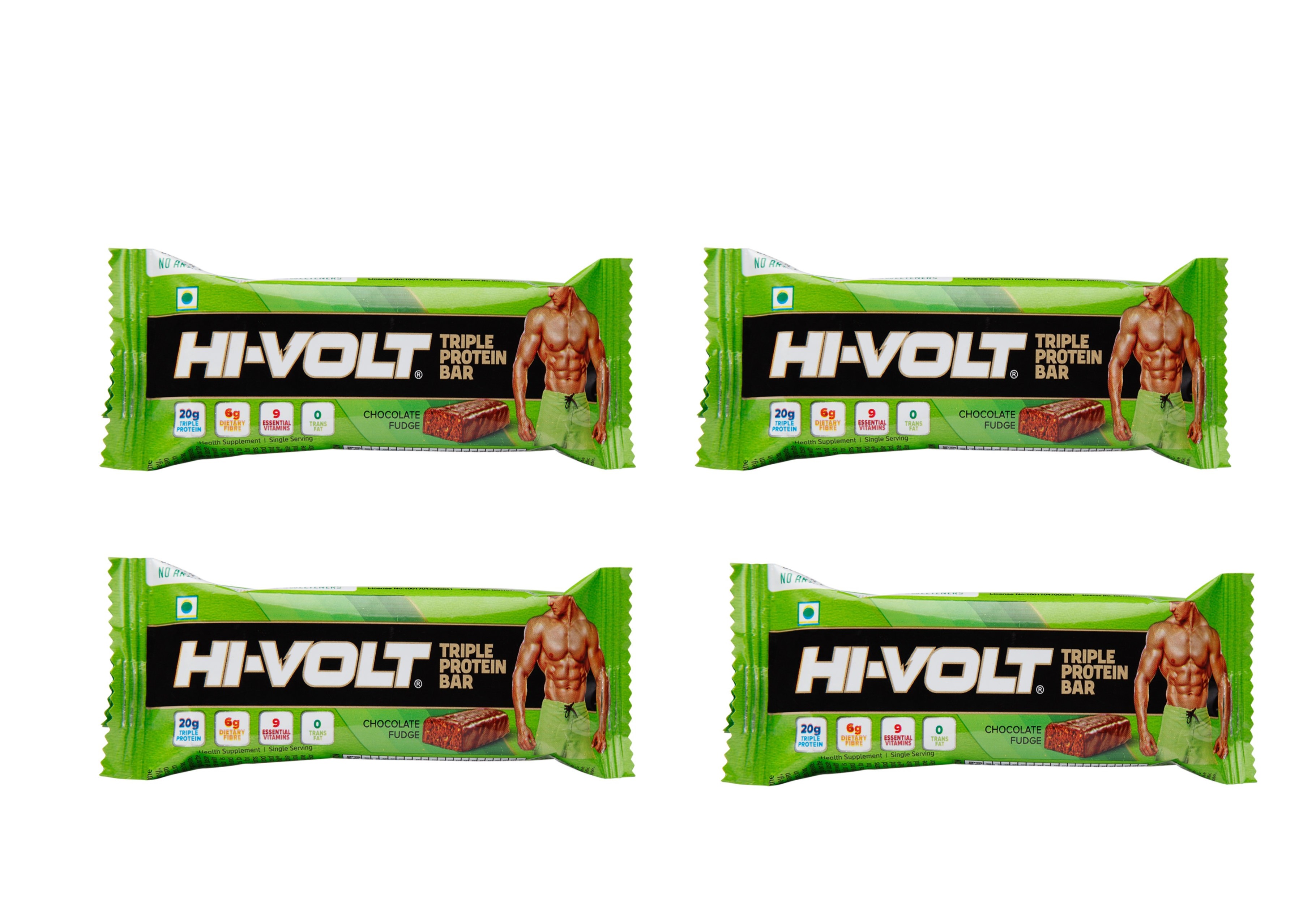 Hi-Volt Triple Protein Bar Chocolate Fudge 50gm Buy 4 Get 4 Free