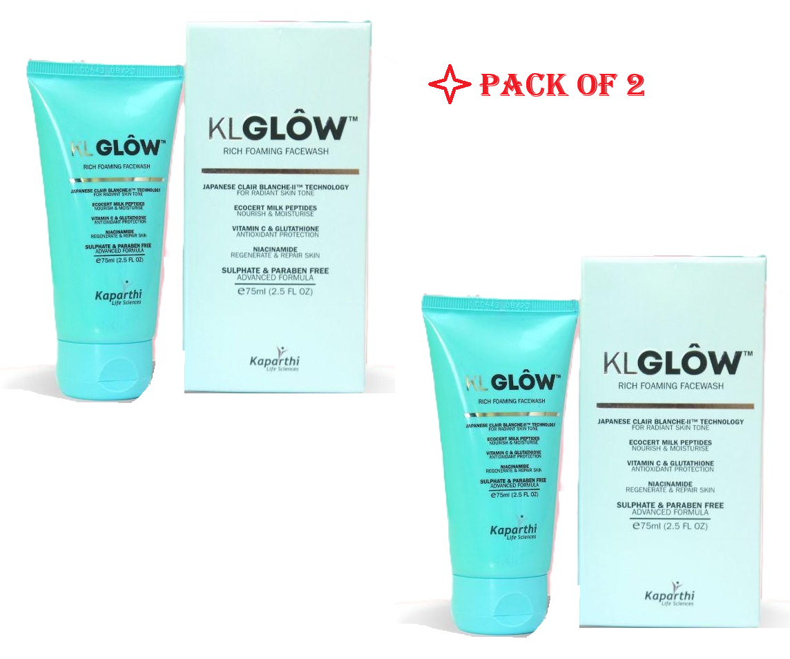 Kl glow rich foaming face wash pack of 2