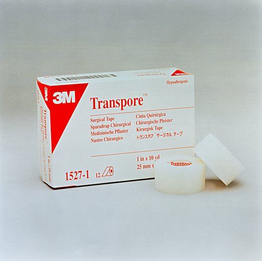 3M Transpore Surgical Tape 2.5cm x 9.1 m 1 in x 10 yd 1527-1