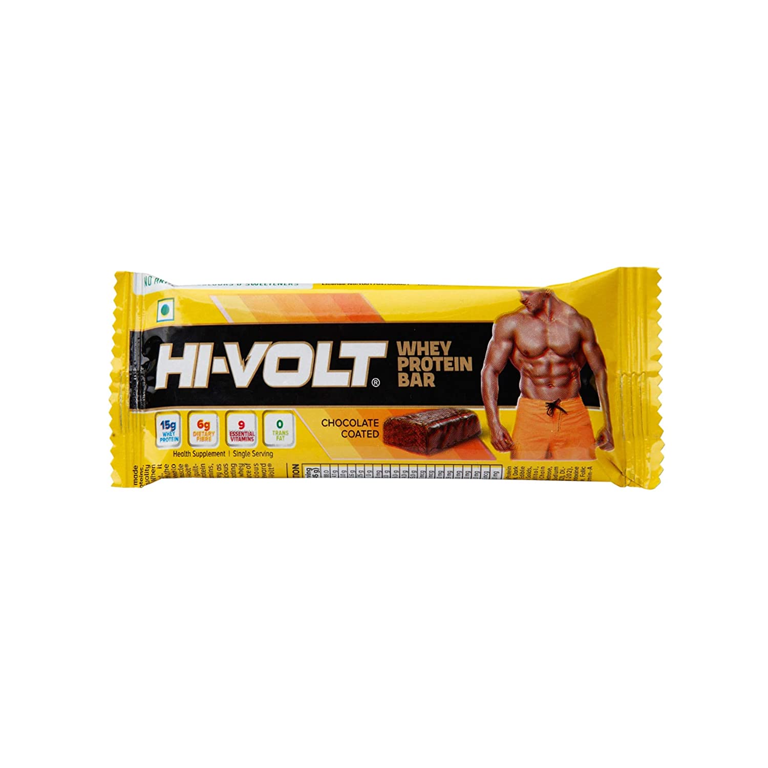 HI VOLT Whey Protein Bar Chocolate Coated 45 gm Pack Of 4