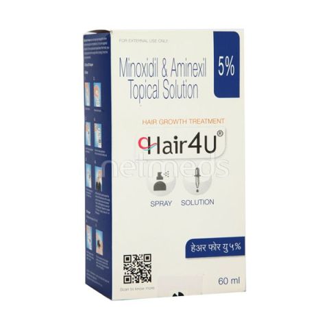 Hair 4u 5 topical solution 60ml for hair loss and hair regrowth  The  derma cosmetics