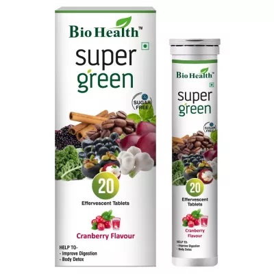 Bio Health Super Green Effervescent Tablets - 20 tablets