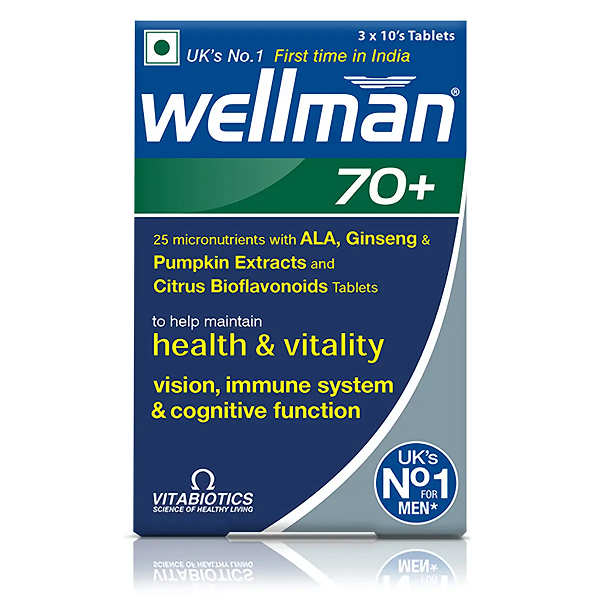 Wellman 70+ Health Supplement for Men 30 Tablets