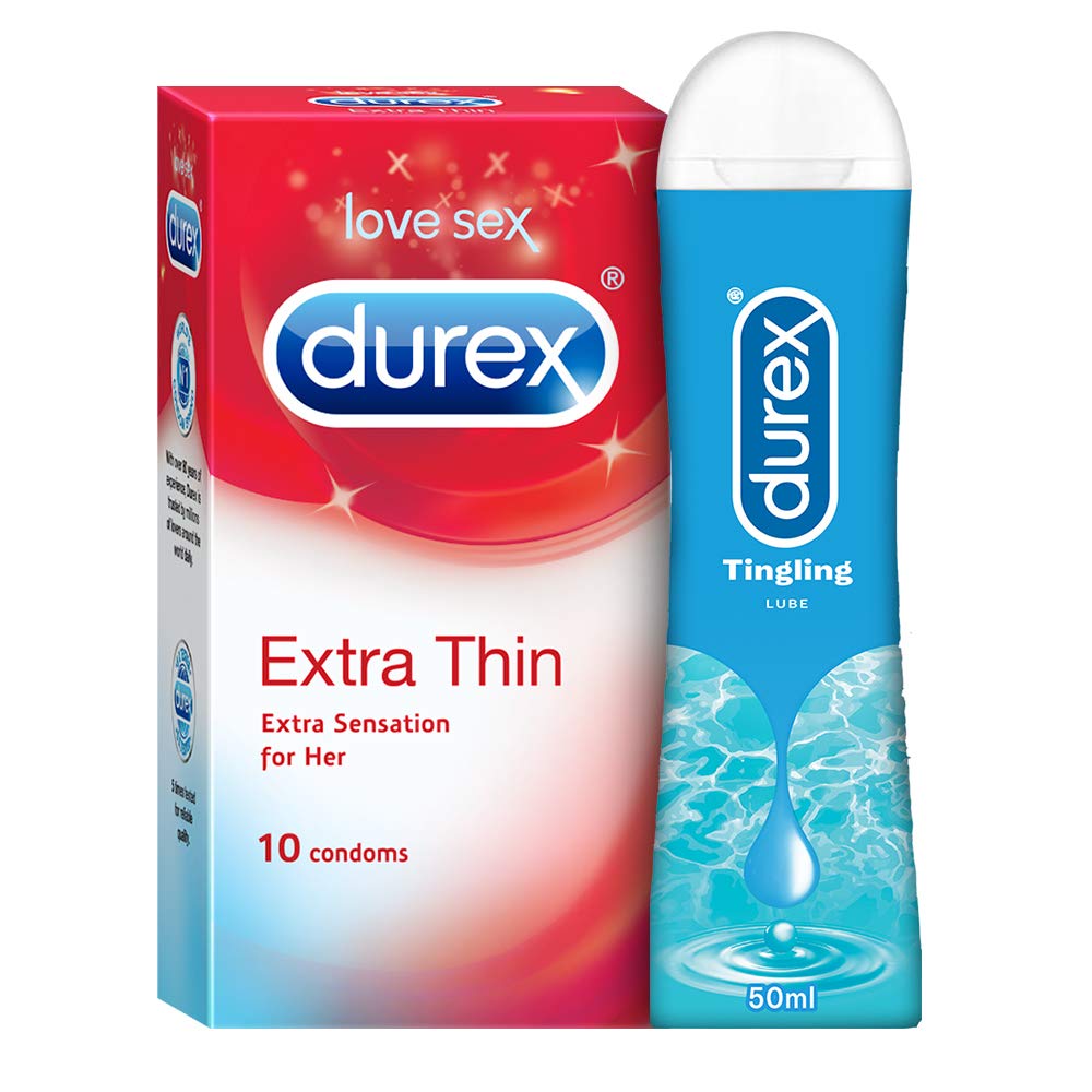 Durex Tingle 50ml  Extra Thin 10s Pleasure Packs combo