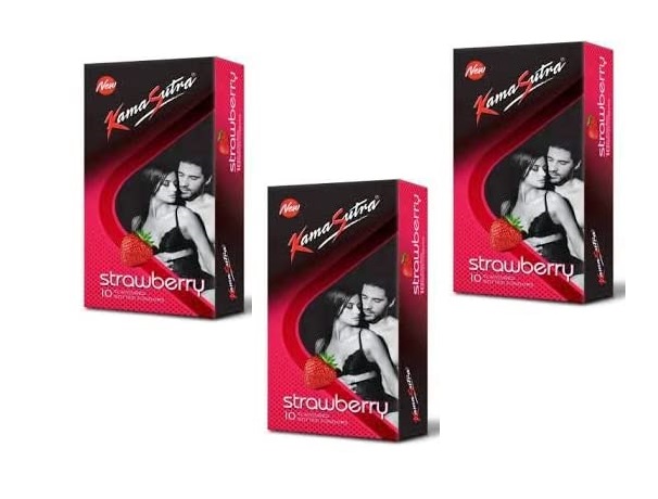 KAMASUTRA STRAWBERRY FLAVOURED 10`S CONDOM (PACK OF 3)