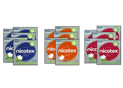 Nicotex Nicotine Pan Mint Plus  and Cinnamon Gums 2 mg  15 boxes