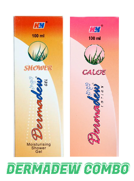 Dermadew Shower Gel - 100ml With Caloe Lotion - 100ml Combo 