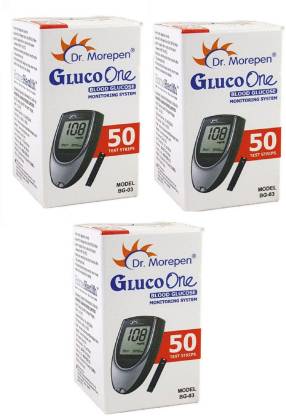 Dr. Morepen Gluco One BG-03 Blood Glucose Test Strips, 50 Count Pack Of 3