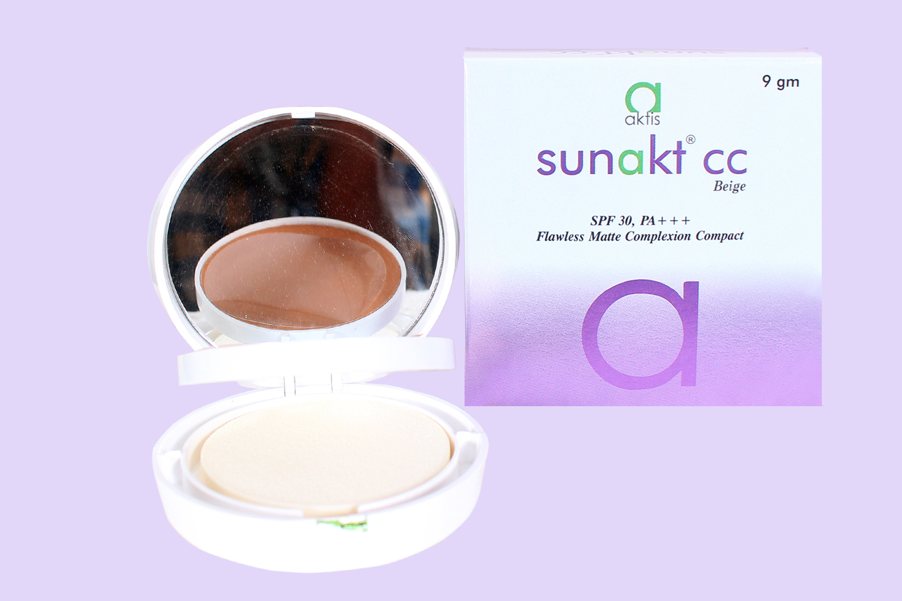 Sunakt CC Beige SPF 30 PA Flawless Matte Complexion Compact, 9 gm