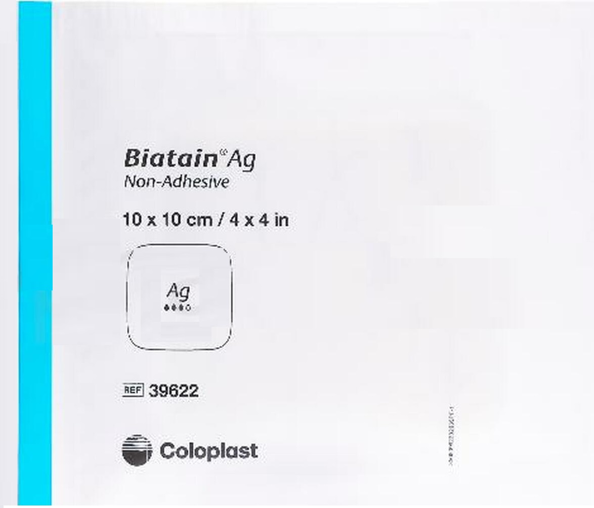 Biatain Ag Non Adhesive 10 X 10 Cm 39622