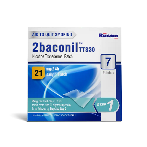 2Baconil TTS30 Nicotine 21mg/24h Transdermal Patch 7's