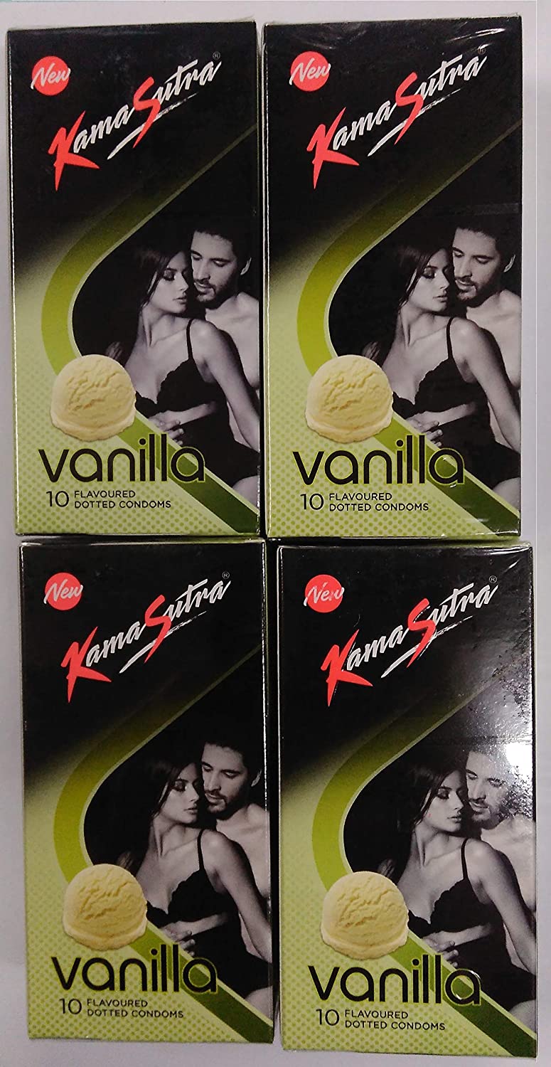 KAMASUTRA VANILLA FLVOUR 10 DOTTED CONDOMS  (PACK OF 4)`