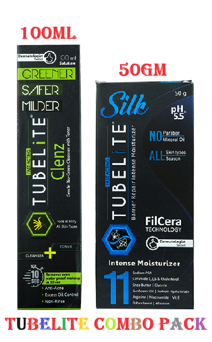 TUBELiTE Clenz Solution 60ml With TUBELiTE Silk 50gm Combo 