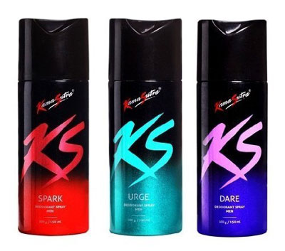 Kamasutra Deo Spray for Men  combo offer pack with 3 fragrances 150ml each