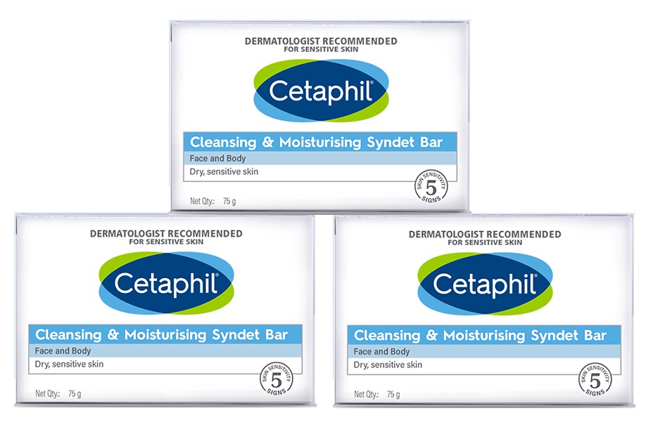 Cetaphil Cleansing And Moisturizing Bar 75gm Pack Of 3